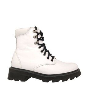 NEW Sorel Lennox Lace STKD Boots Womens 7.5 White Lug Combat Whimsigoth Grunge
